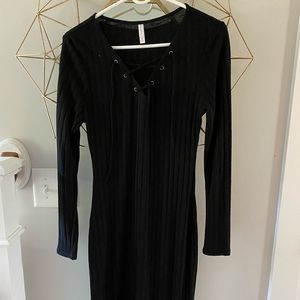 Black midi dress